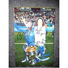 Signed photo of David Luiz & Daniel Sturridge the Chelsea footballers.